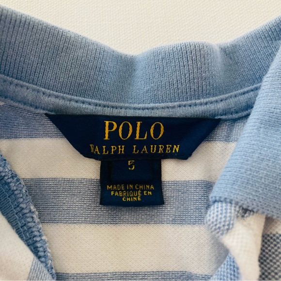 Polo Ralph Lauren Girls 5 Blue Stripe Dress Spring Summer - Picture 3 of 5